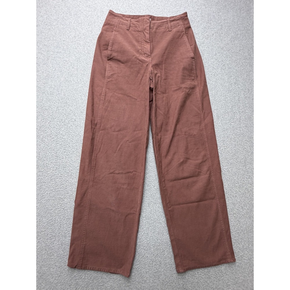 Wilfred Free Pants Womens 4 Brown Twill Wide Leg Chino Stretch Pockets Casual